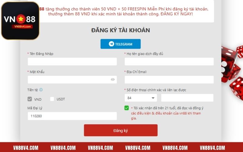 Hướng dẫn đăng ký VN88 trên website cực đơn giản và nhanh chóng