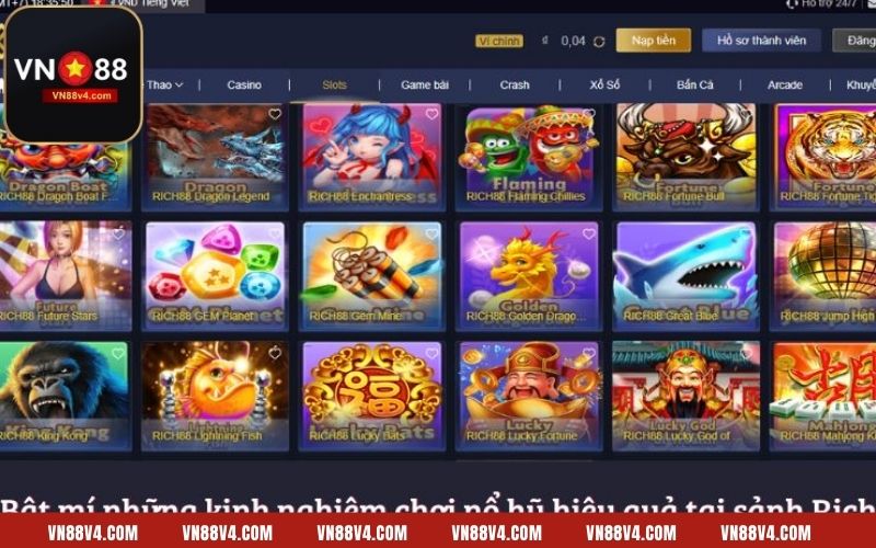 Nổ hũ Rich88 là một trong những sảnh game trực tuyến hấp dẫn